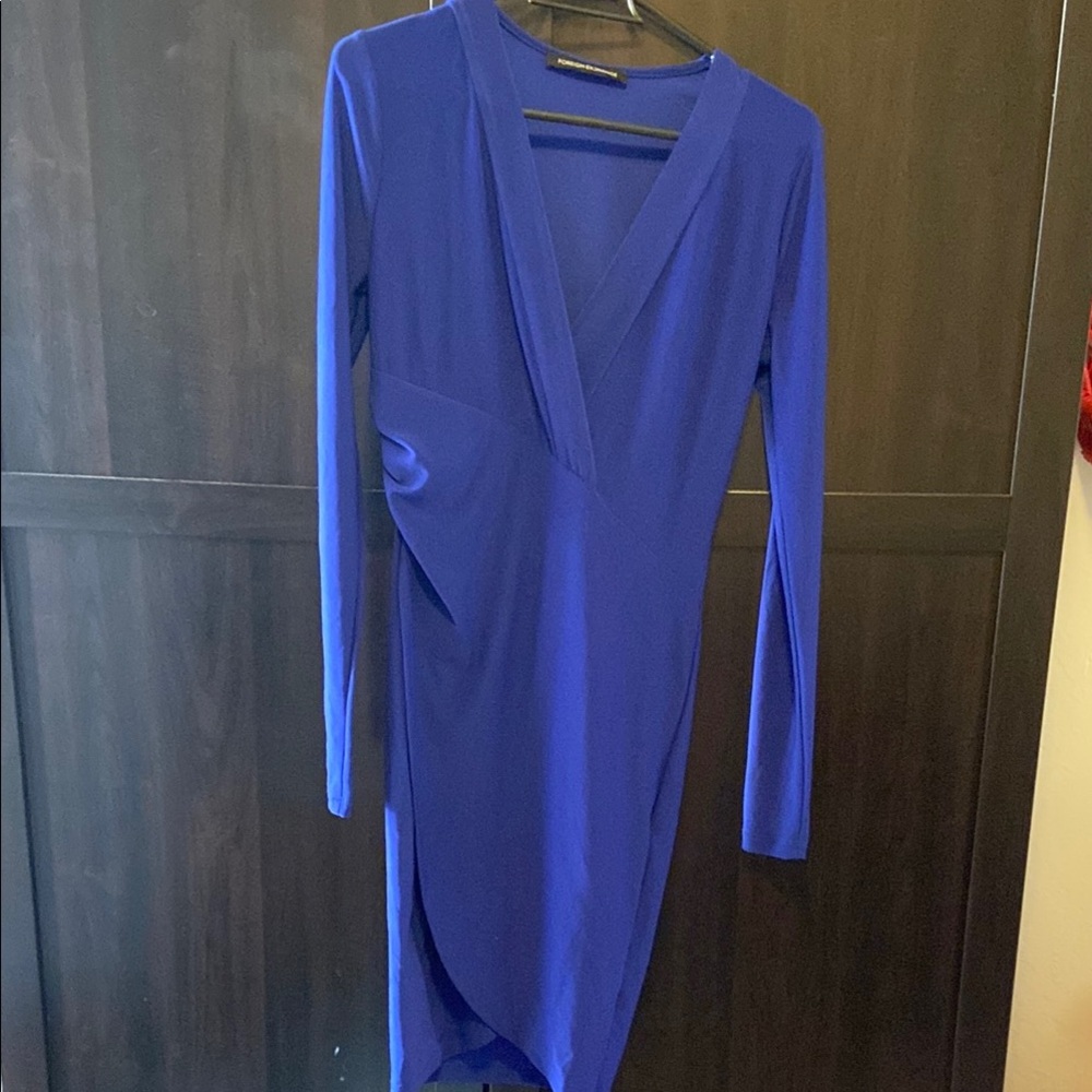 Elegant Blue Long Sleeve Dress